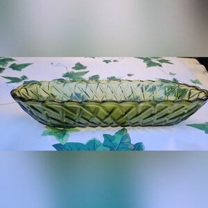 Vintage green Celery Dish PLUS Candles